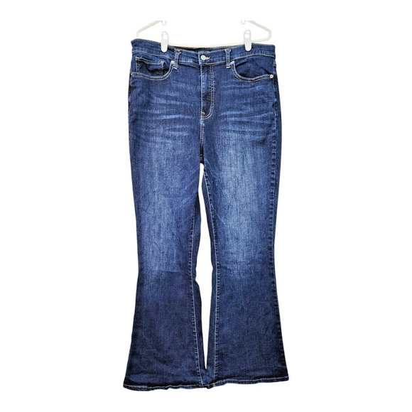 Lucky Brand Stevie Jeans Women 16/33 High Rise Flare Blue Denim Western Cowgirl - Picture 2 of 12